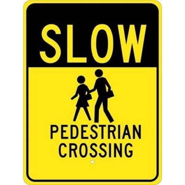 Slow Pedestrian Crossing Sign, TM166J, NMC, Mfr# TM166J